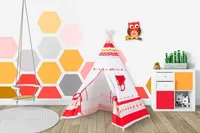 Stan pre deti teepee, teepee - biely,červený