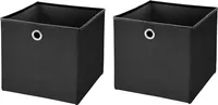 2 Stück Schwarz Faltbox 32 x 32 x 32 cm  Aufbewahrungsbox faltbar