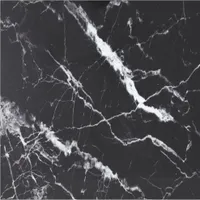 Möbel Tischplatte Schwarz 80x80 cm 6 mm Hartglas in Marmoroptik - Tischplatten 322273