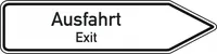 Dreifke® Schild I Wegweiser Ausfahrt/Exit, 2-sprachig, rechtsweisend, Alumini...