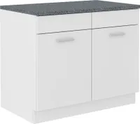 Spülenschrank Buffet Küche Mario 100 Küchenzeile Einbauküche Weiss