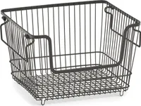 Zeller Present Vorratskorb stapelbar, 33 x 27 x 21,5 cm, Metall, schwarz