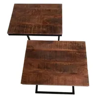 SVJ Beistelltisch Evelien - 30x40x48 cm - Metall - Schwarz  - 2er Set