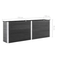 vidaXL Záhradný zvýšený záhon 250 x 100 x 91 cm WPC Grey