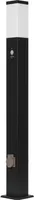 Grafner XL Wegeleuchte mit Bewegungsmelder und 2 Steckdosen, Höhe: 100 cm, Aluminium, E27, schwarz anthrazit, Wegleuchte Weglampe Gartenlampe Gartenleuchte Standlampe Außenstandleuchte Pollerleuchte