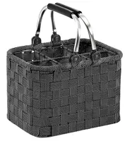 Kobolo Flaschenträger für 6 Flaschen black white Nylongeflecht FächerFlaschenkorb Tragetasche Träger Korb Bottlebag Getränkekorb Henkelkorb Korb Bier