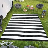 Teppich Outdoor Zweiseitig Wasserdicht Resistent Weiß Schwarz Picknick Strand Garten ÖKO-TEX 180 x 270 cm