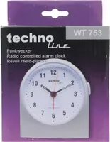 WT 753 Rádiom riadený budík strieborný Budík časy 1 fluorescenčné ručičky
