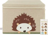 Bieco Igel Spielzeug Aufbewahrung für Baby- & Kleinkinderzimmer | Spielzeugkiste Waldtiere | große Kiste mit Deckel | Spielzeugbox mit Deckel Aufbewahrungsbox Kinder Igel Baby Spielzeugtruhe Kinder