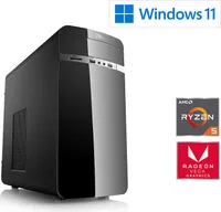 CSL Gaming PC Ryzen 5 5600G, 4400 MHz, AMD Radeon Graphics, 16 GB DDR4 RAM, 500 GB M.2 SSD, Windows 11 Home, USB 3.1 | Sprint R60160