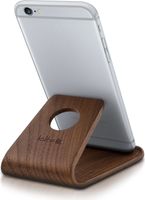 kalibri Handy Halterung Smartphone Ständer - Universal Halter kompatibel mit iPhone Samsung iPad Tablet u.a. - Tisch Stand Dock in Echtholz Dunkelbraun