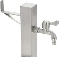 vidaXL Garten-Wassersäule Edelstahl Quadratisch 65 cm