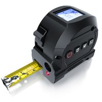 Brandson - 5m Maßband elektrische 2 in 1 Laser Entfernungsmesser – Entfernungsmessgerät - Laser bis 40 m - LCD Anzeige - Fläche Volumen Pythagoras