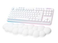 Logitech G – Gaming-Tastatur – G715 Mechanical Wireless Tactile (GX Brown) mit Handballenauflage – White Mist