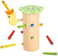 zum 10 teilig Magnetischer Specht Raupen Fangen Spiel Montessori Spielzeug 