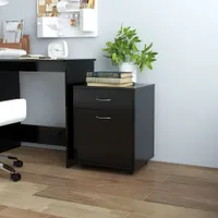 vidaXL Szafka na kółkach czarna 45x38x54 cm materiał drewnopochodny
