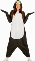 Pinguin Onesie Jumpsuit mit Kapuze, Größe: 42 - 44 (L) Farbe: Weiß
