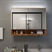 cm Badschrank mit Doppelseitiger Spiegel BxTxH EMKE spiegelschrank Bad Badezimmer Spiegelschränke 50x14,5x65 Matt-schwarz