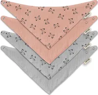 Musselin Halstücher Set 4 Stück Größe M Dreieckstücher Spucktücher Baumwolle Lätzchen Baby und Kleinkind