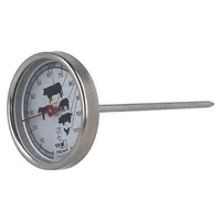 Bratenthermometer EUROHOME Fleischthermometer für den richtigen Garpunkt - Steakthermometer mit Metalltemperaturfühler & ablesbarer Fleischsorte 12cm