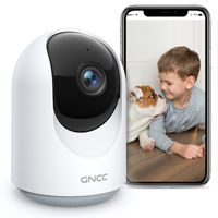 WLAN Überwachungskamera Innen GNCC, 360 ° Schwenkbare Babyphone mit Kamera, WLAN IP Kamera Indoor 1080P mit Bewegungsverfolgung und Nachtsicht, Zwei-Wege-Audio, Kompatibel mit Alexa