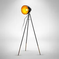 Stehleuchte Retro Design Stehlampe Vintage Standleuchte Metall schwarz gold E27
