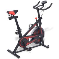 Fitnessgeräte - Heimtrainer für das Training, Spinning Bike Indoor, Fitnessbike mit Pulssensoren Schwarz und Rot