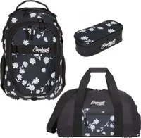 Schulrucksack 3 Teile Set Elephant Hero Signature Rucksack Schulmappe Schultasche schoolbag Mädchen 12842 rsm Black Flower