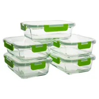 Frischhaltedose Vorratsdosen Lunchbox Borosilikatglas, (Set, 10-tlg., 5 Glasbehälter und 5 Deckel)