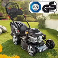 BRAST Benzin Rasenmäher mit Antrieb   3,5kW(4,76PS)   Elektrostart   46cm Schnittbreite      4 Takt OHV Motor   30-80mm Schnitthöhe   60L Fangkorb   Stahlgehäuse   18170 Estart Speed