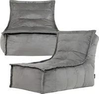 icon Sitzsack-Liege Bean Bag Dolce, 2Er-Pack, Grau, Samt, XXL Sitzsack Sessel Für Erwachsene, Riesensitzsack mit Füllung Für Das Wohnzimmer, Sitzsack Groß Plüsch - Hergestellt in Deutschland