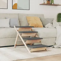 vidaXL Hundetreppe Grau 105x47 cm Massivholz Tanne