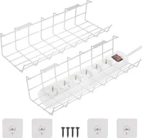 ONVAYA® Kabelkanal Schreibtisch | Weiß | Halterung für einfaches Kabelmanagement | Kabelführung für PC und Fernseher | Organizer für Kabel, Netzteile, Mehrfachstecker | selbstklebend & schraubbar