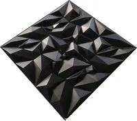 Heikoeco®10Stück 50 x 50 cm  3d wandpaneele schwarz, Hochsteifes PVC, wandverkleidung selbstklebend,wandpaneele steinoptik,wandverkleidung bad