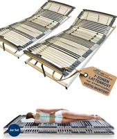 AM Qualitätsmatratzen | Ergonomischer 7-Zonen Lattenrost | 180x200 cm (2x 90x200 cm) | fertig montiert geliefert | verstellbar | 44 Federholzleisten | Lattenrahmen | 180x200