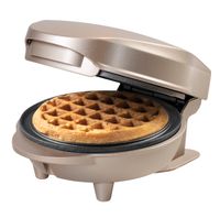 Bestron Mini-Waffeleisen für klassische Waffeln, kleiner Waffelmaker mit Antihaftbeschichtung, für Kindergeburtstage, Familienfeiern, Ostern oder Weihnachten, Satin Collection, Farbe: Hellbeige