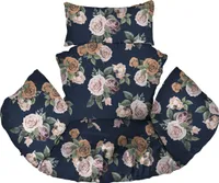 Hängesessel Kissen, Polster, Auflage für Polyrattan / Rattan Hängeschaukel, Hängekorb, Schaukel Korb, Rückenkissen Rosen  [114]
