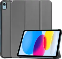 Für Apple iPad 10.9 2022 10. Generation 3folt Wake UP Smart Cover Grau Tasche Etuis Hülle