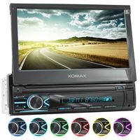 XOMAX XM-V746 Autoradio mit 7 Zoll Touchscreen Bildschirm (ausfahrbar), Bluetooth, USB, SD, AUX, 1 DIN