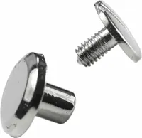 10 Schraubnieten silbern, Größenwahl - Gürtelschrauben Buchschrauben Buchnieten, Größe:10x4x6-8mm B