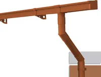 INEFA Dachrinnen Set Gartenhaus, Carport, Terrasse, NW 83 Kastenrinne  3m Braun 1 Dachseite, Regenrinne PVC für Pultdach,  Germany