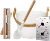 HOME DELUXE Saunazubehör MIYU – Weiß | Hochwertiges Zubehör für Sauna & Wellness