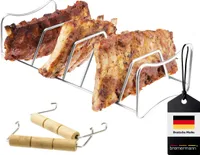 bremermann Spare Ribs- und Bratenhalter, 2in1, aus Edelstahl mit Tragegriffen