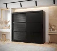 MEBLE KRYSPOL ŻALUZJA 3 Zwei Türiger Schrank - 200x200x62cm - Schwarz, Schwarz, Schwarz