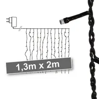 LED mini svetelný záves 120 super teplých bielych LED diód IP44 1,3x2m