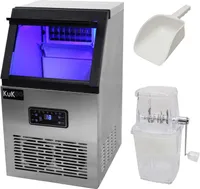 Eiswürfel-Maschine Eiswürfelbereiter Ice Maker Eis-Zubereiter aus Edelstahl 300W