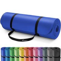 TRESKO Mata do jogi Mata fitness Mata gimnastyczna Mata pilates 190x100x1,5cm Granatowa