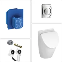 VILLEROY & BOCH O.NOVO Urinal mit GROHE Wandeinbauspüler & Betätigungsplatte, chrom