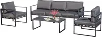 Gartenmöbel Sitzgruppe Gartenlounge Lounge Aluminium Gartenset KretaII anthrazit