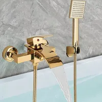 Gold Wannenbatterie Brausegarnitur Badewanne System Badewannenarmatur